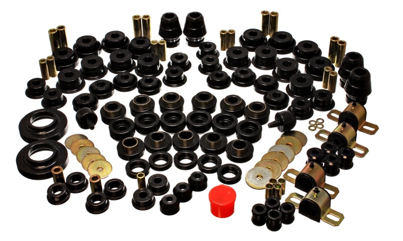 Jeep Wrangler Full Vehicle Bushing Kit - Front + Rear - Energy Suspension - Hyper-Flex Master Set (Performance Polyurethane) - Black - `07-`11 Jeep Wrangler Full Vehicle Bushing Kit - Front + Rear - Energy Suspension - Hyper-Flex Master Set (Performance Polyurethane) - Black - `07-`11